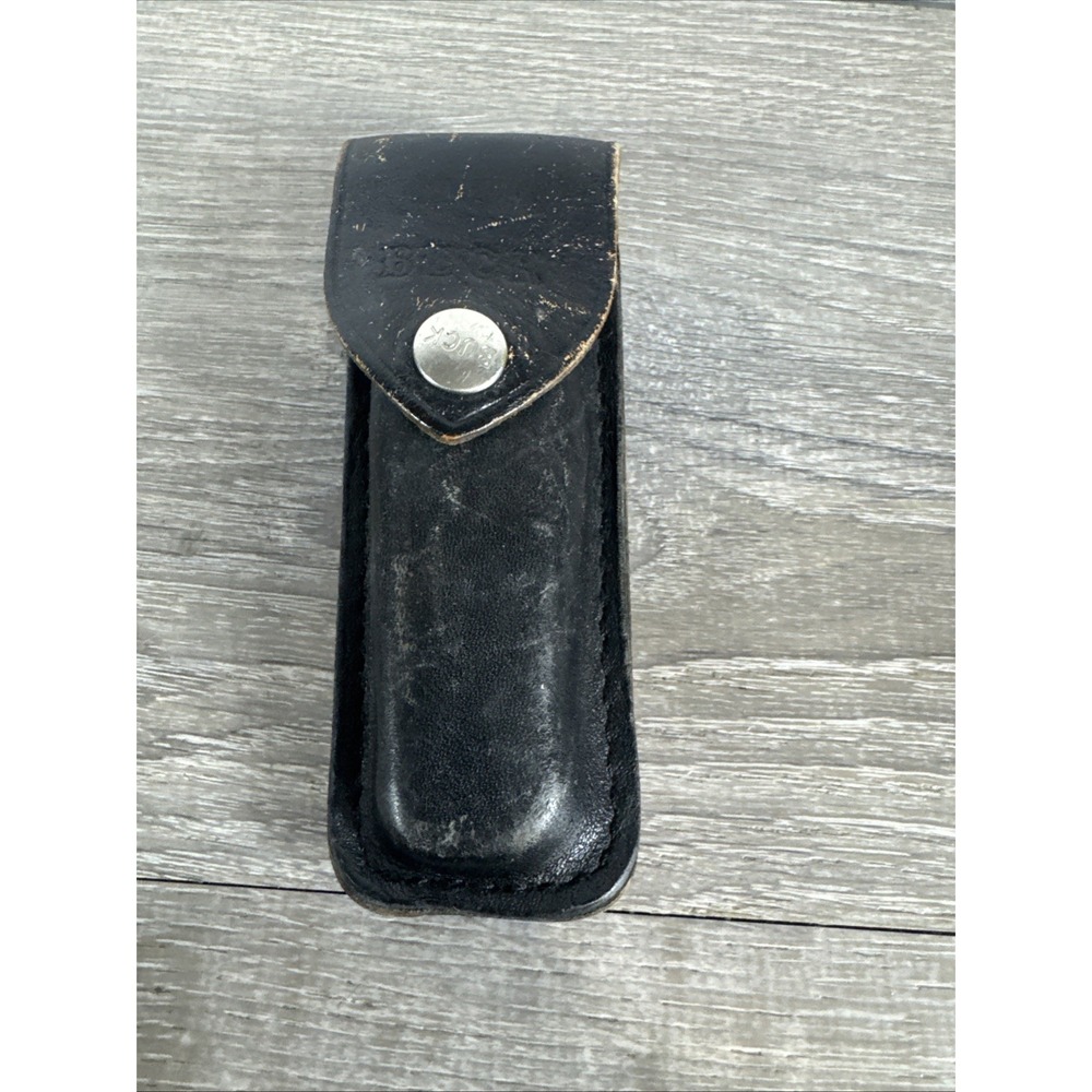Buck 110 Folding Hunter Knife. 3-dot. (1980-81) USA. Original Leather Sheath - Picture 7 of 9
